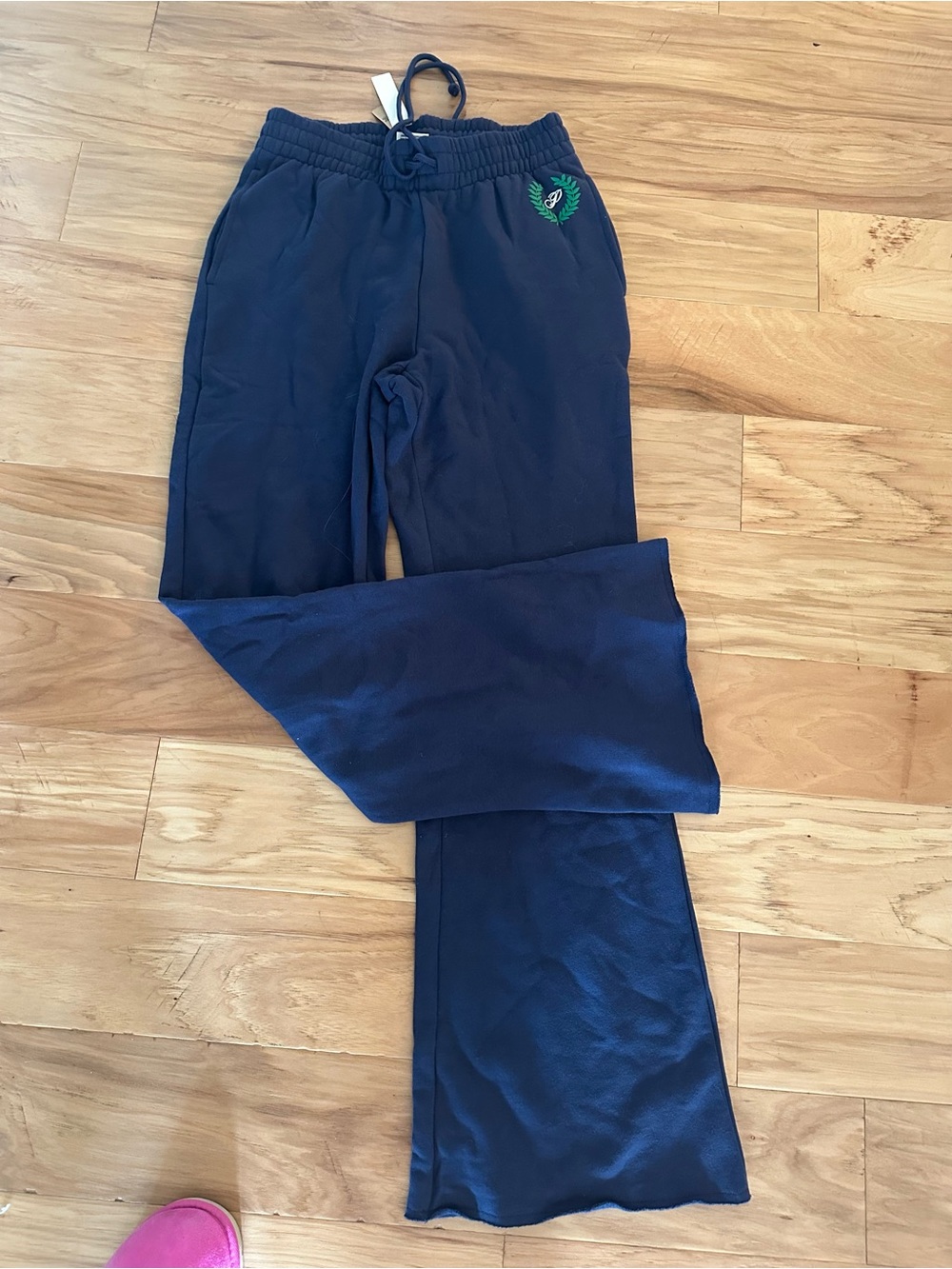 PINK Victoria's Secret Navy blue Ivy fleece high waist Sweatpants nwt m - Picture 2 of 5